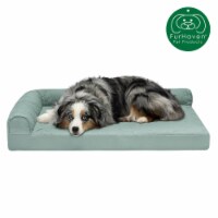 FurHaven Paw-Quilted L-Chaise Full Support Sofa Bed - Large, Iceberg Green