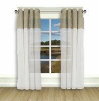 Geneva Pleated 2-Tone Grommet Panel 52x96 Grey/White