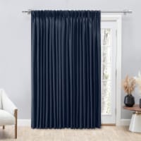 Ricardo Grasscloth 2/Way Pinch Pleated w/Back Tabs Patio Panel 100x96 Navy