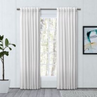 Chevron 80C/20P Sustainable Triple Lined Rod Pocket w/Back Tabs Panel 48x63 White