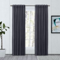 Chevron 80C/20P Sustainable Triple Lined Rod Pocket w/Back Tabs Panel 48x63 Navy