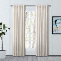 Chevron 80C/20P Sustainable Triple Lined Rod Pocket w/Back Tabs Panel 48x96 Ivory