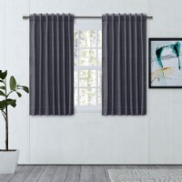 Chevron 80C/20P Sustainable Triple Lined Rod Pocket w/Back Tabs Panel 48x54 Navy