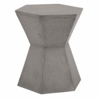 Star International Furniture District Bento Stone Accent Table in Slate Gray