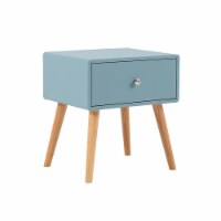 American Eagle Furniture 1 Drawer Wood Nightstand in Blue