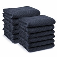12-Pack, 80 x72 Moving & Packing Blankets - Blue & Black by Sure-Max