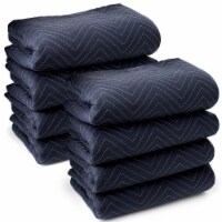 8-Pack, 80 x72 Moving & Packing Blankets- Blue & Black by Sure-Max