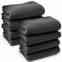 8-Pack, 80 x72 Thick Moving & Packing Blankets - Black by Sure-Max