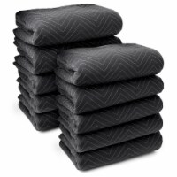 10-Pack, 80 x72 Thick Moving & Packing Blankets - Black by Sure-Max