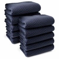 10-Pack, 80 x72 Moving & Packing Blankets - Blue & Black by Sure-Max