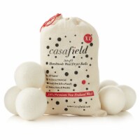 (Set of 6) Organic Wool Dryer Balls - Natural Laundry Fabric Softener