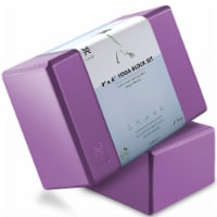 Premium Yoga Block (Set of 2) - 4 Foam Brick - Purple - Node Fitness