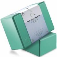 Premium Yoga Block (Set of 2) - 4 Foam Brick - Teal- Node Fitness