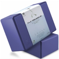 Premium Yoga Block (Set of 2)- 4 Foam Brick Royal Blue- Node Fitness