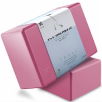 Premium Yoga Block (Set of 2) - 4 Foam Brick - Pink - Node Fitness