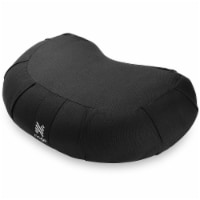 Organic Cotton 17  Crescent Meditation Cushion - Black by Node Fitness