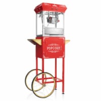 Vintage Style Popcorn Machine Popper w/ Cart in Red - 6-Ounce Kettle