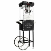 Vintage Style Popcorn Machine Popper w/ Cart in Black, 10-Ounce Kettle