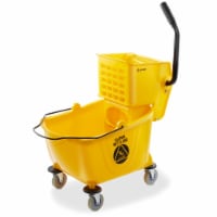 Dryser Commercial Mop Bucket with Side Press Wringer - 26 Quart Yellow