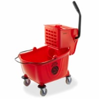 Dryser Commercial Mop Bucket with Side Press Wringer - 26 Quart, Red