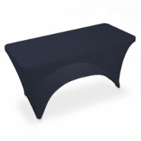 4' Rectangular Spandex Fitted Tablecloth - Navy Blue by Lann's Linens