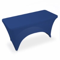 4' Rectangular Spandex Fitted Tablecloth - Royal Blue by Lann's Linens