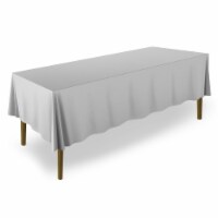 60 x 102 10pk Rectangular Polyester Tablecloths - Silver