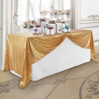 60 x 126 Rectangular Tablecloth - Gold Sequin