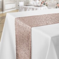 12 x 108 Rose Gold Sequin Table Runner, Sparkly Tablecloth Cover