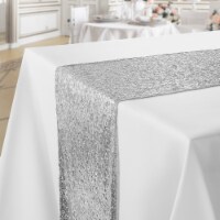 12 x 108 Silver Sequin Table Runner, Sparkly Tablecloth Cover