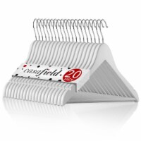20 Wooden Suit Hangers - White by Casafield