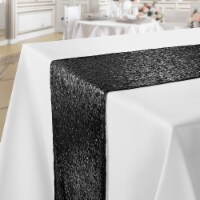 12 x 72 Black Sequin Table Runner, Sparkly Tablecloth Cover