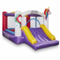 Unicorn Theme Bounce House with Slide and Blower by Cloud 9