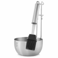 Stainless Steel BBQ Sauce Pot and Silicone Basting Brush Tool Set