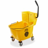 Dryser Commercial Mop Bucket with Side Press Wringer - 33 Quart, Yellow