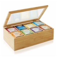 Bamboo Tea Box Organizer, Storage Chest for Tea Bags by Casafield