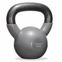 15 lb Vinyl Coated Cast Iron Kettlebell, 15 Pound Weight