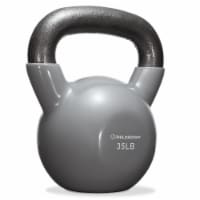 35 lb Vinyl Coated Cast Iron Kettlebell, 35 Pound Weight