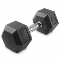 30 lb Rubber Coated Hex Dumbbell, Cast Iron Hand Weight