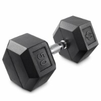50 lb Rubber Coated Hex Dumbbell, Cast Iron Hand Weight