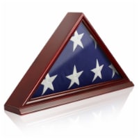 Memorial Veteran American Flag Display Case, Cherry Wood by Reminded Perspective: Main
