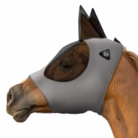 Horse Fly Mask w/ Ears, Gray (Cob) - Breathable Mesh, UV Protection