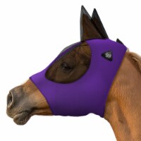 Horse Fly Mask w/ Ears, Purple (Cob) - Breathable Mesh, UV Protection