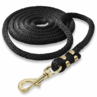 10 ft Long Poly Lead Rope for Horse w/ Brass Plated Snap, Black