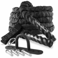 30 Foot Exercise Battle Rope 1.5 Inch Diameter with Cover, Anchor Kit