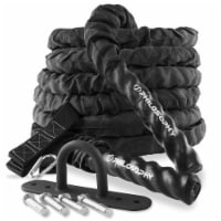 40 Foot Exercise Battle Rope 2 Inch Diameter with Cover, Anchor Kit