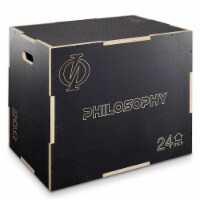 3 in 1 Non-Slip Plyo Box 30 x 24 x 20 , Black, Jump Box for Training