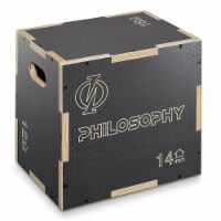3 in 1 Non-Slip Plyo Box 16 x 14 x 12 , Gray, Jump Box for Training