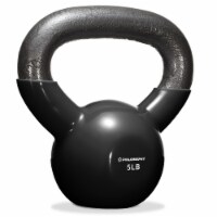 Philosophy Gym Vinyl Coated Cast Iron Kettlebell Weight 5 lbs - Black