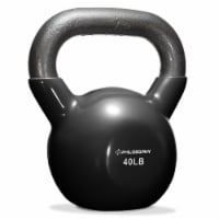 Philosophy Gym Vinyl Coated Cast Iron Kettlebell Weight 40 lbs - Black